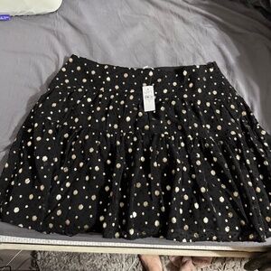 Shimmer Clip Ruffle Mini Skirt